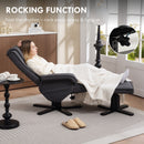 HOMCOM Rocker Swivel Recliner Chair With Footstool, Upholstered