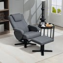 HOMCOM Rocker Swivel Recliner Chair With Footstool, Upholstered