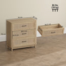 HOMCOM 3 Drawer Chest Of Drawers, Wide Storage Unit For Living Room, Oak