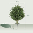 HOMCOM 60 cm Artificial Cypress Tree with Ground Stake, Set of 2, Green