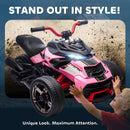 AIYAPLAY 12V Kids Electric Ride On Car, Battery Powered Ride On ATV, Pink