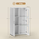 HOMCOM Display Cabinet With Glass Shelves, Sideboard For Living Room, White