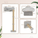 PawHut 4 Piece Cat Shelves w/ Scratching Post, Steps, Jumping Platform