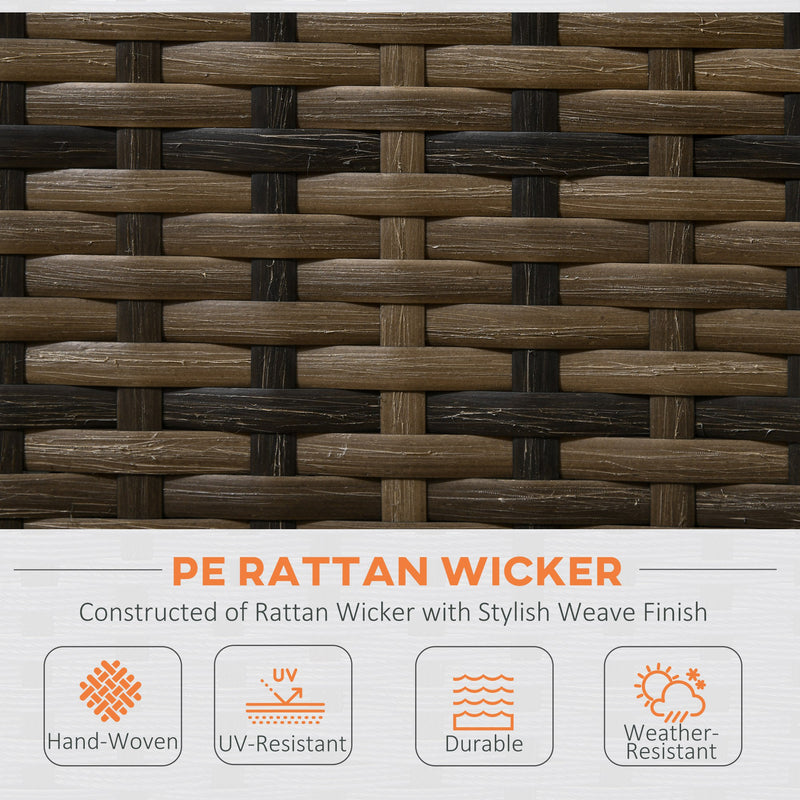 Outsunny 4Pcs Patio Rattan Sofa Garden Furniture Set with Table Cushions Orange