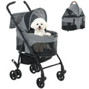 PawHut Foldable Pet Stroller, Dog Cat Stroller with Detachable Carrier