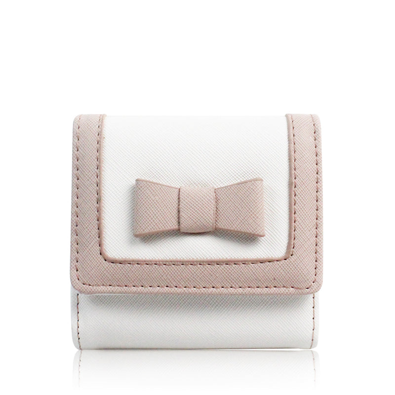Jayla Bow Small Purse - White & Pink