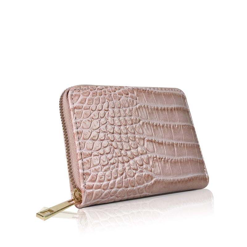 Snake Print Short Purse - Pink