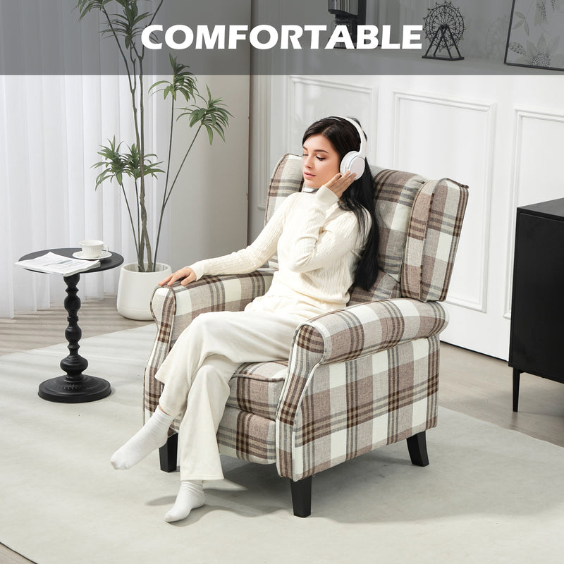 HOMCOM Recliner Chair for Living Room Wingback Chair with Padded Armrest