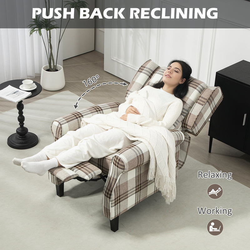 HOMCOM Recliner Chair for Living Room Wingback Chair with Padded Armrest