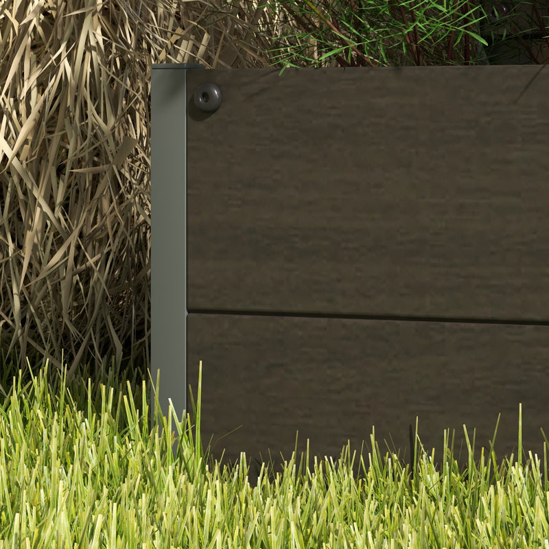 Outsunny Raised Garden Bed with Trellis Standing Patio Planter Box Black