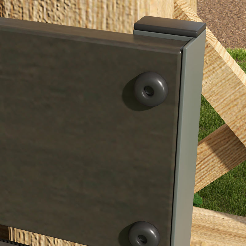 Outsunny Raised Garden Bed with Trellis Standing Patio Planter Box Black