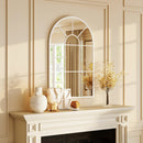 HOMCOM Arched Window Wall Mirror For Living Room Bedroom, 91x60cm, White