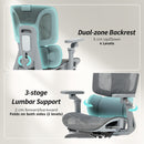 HOMCOM Ergonomic Office Chair, Mesh Desk Chair With Lumbar Support, Footrest