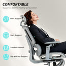 HOMCOM Ergonomic Office Chair, Mesh Desk Chair With Lumbar Support, Footrest