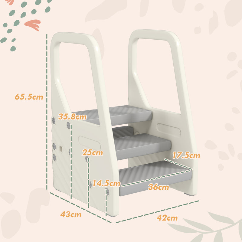 AIYAPLAY Toddler Tower, Adjustable 3 Step Kitchen Stool Helper for 2-5 Years