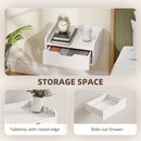 HOMCOM Floating Nightstands Set of 2, Nightstand with Drawer, White