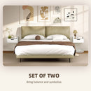 HOMCOM Floating Nightstands Set of 2, Nightstand with Drawer, White