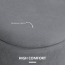 HOMCOM Fabric Storage Ottoman With Removable Lid, Set Of 2, Light Grey