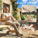 Outsunny Wooden Garden Bench Outdoor Loveseat with High Back, Natural Wood