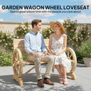 Outsunny Wooden Garden Bench Outdoor Loveseat with High Back, Natural Wood