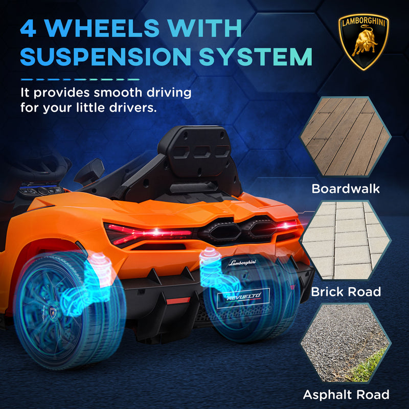 AIYAPLAY Yellow Lamborghini Revuelto Licensed Ride On Car W/ Suspension
