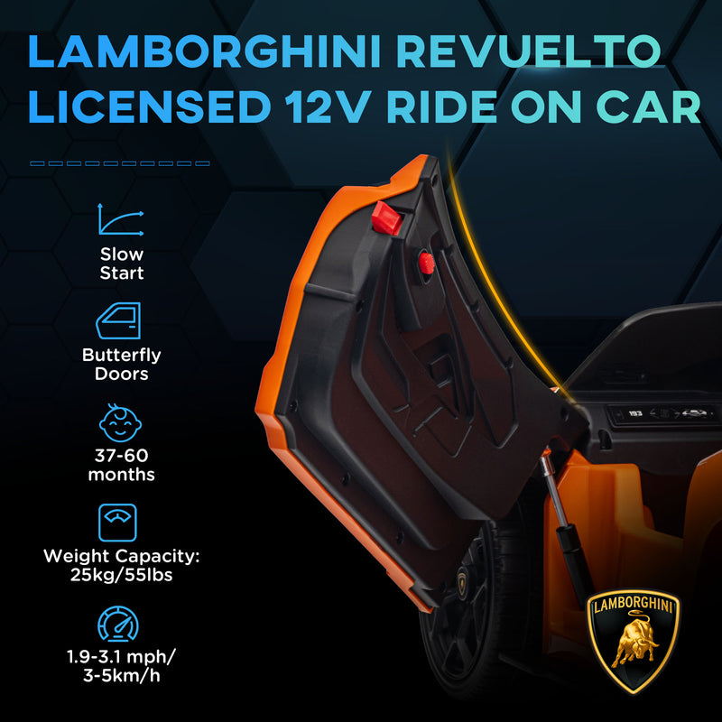 AIYAPLAY Yellow Lamborghini Revuelto Licensed Ride On Car W/ Suspension