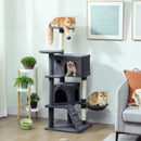 PawHut Cat Tree With Sisal Scratching Posts, Cat Houses, Dark Grey