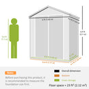 Outsunny Garden Shed 6'x4.5' Plastic Tool Storage House w/ Lockable Double Doors