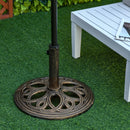 Outsunny Round Patio Umbrella Base Stand, Umbrella Holder, Bronze Tone