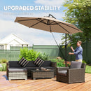 Outsunny 3 M Cantilever Parasol, Offset Umbrella With Cover And Wind Ropes