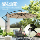 Outsunny 3 M Cantilever Parasol, Offset Umbrella With Cover And Wind Ropes