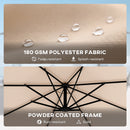 Outsunny 3 M Cantilever Parasol, Offset Umbrella With Cover And Wind Ropes