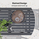 Outsunny 5PC Patio Dining Set Wooden Table and Chairs w/ Umbrella Hole Grey