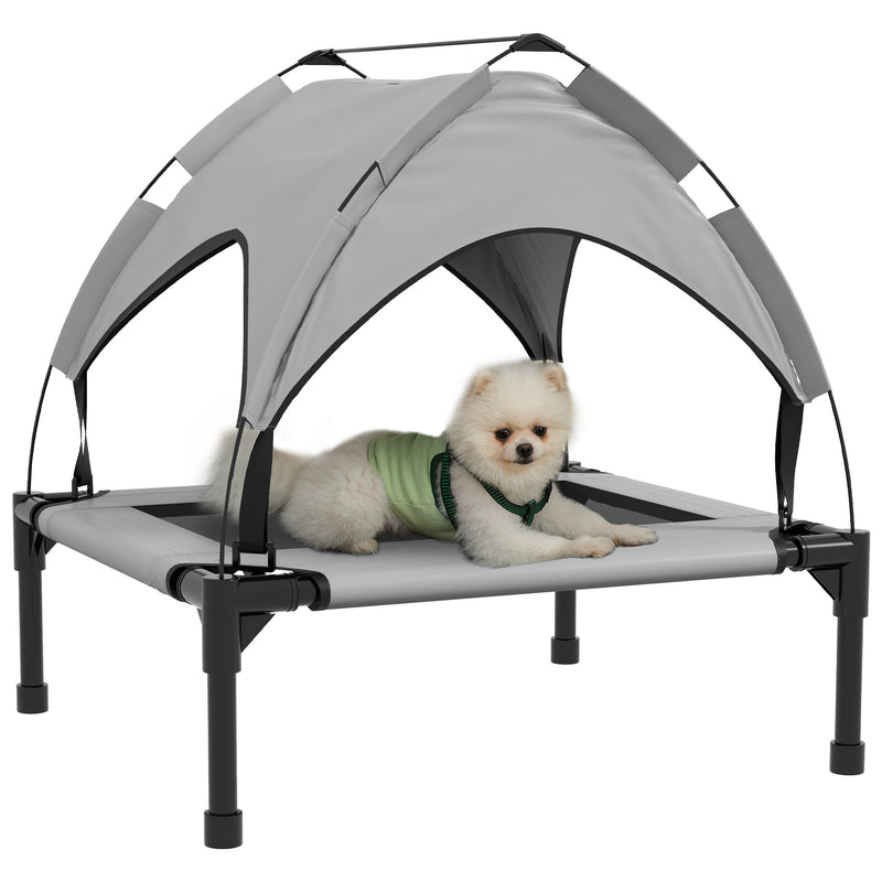 PawHut Cooling Raised Dog Bed w/ Breathable Mesh, Light Grey