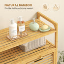 HOMCOM Double Tilt Out Laundry Cabinet Bamboo Laundry Hamper Cabinet