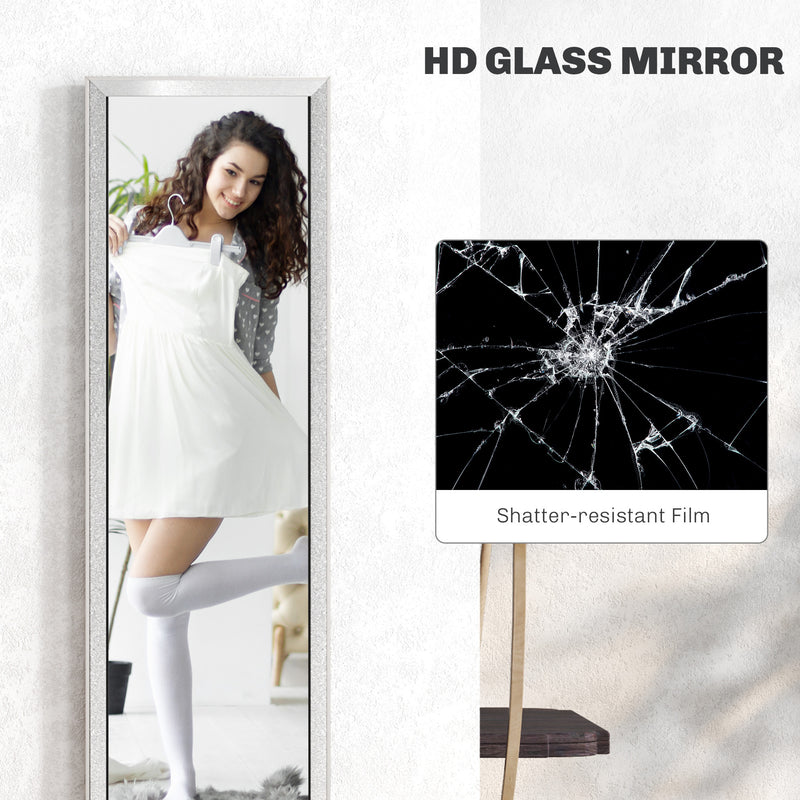 HOMCOM Floor Mirror Wall Mounted Leaning Standing Mirror