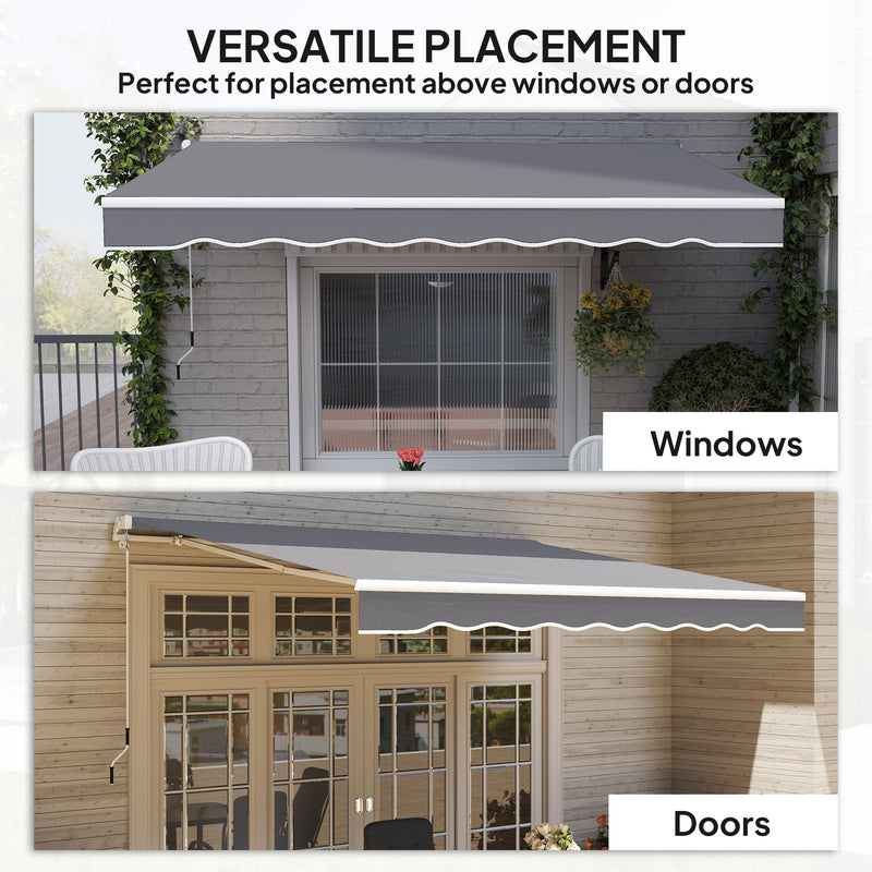 Outsunny Garden Sun Shade Canopy Retractable Awning, 2.5 x 2m