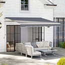 Outsunny Garden Sun Shade Canopy Retractable Awning, 2.5 x 2m