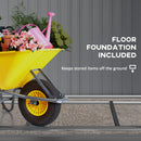 Outsunny 6.5x4FT Garden Shed Lockable Metal Tool Shed Green