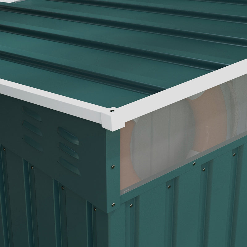 Outsunny 6.5x4FT Garden Shed Lockable Metal Tool Shed Green