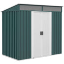 Outsunny 6.5x4FT Garden Shed Lockable Metal Tool Shed Green