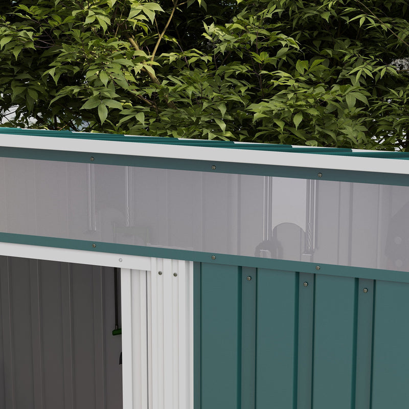 Outsunny 6.5x4FT Garden Shed Lockable Metal Tool Shed Green