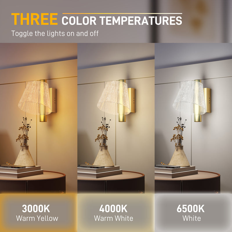 HOMCOM Led Wall Lamp 2 Pack, Modern Indoor Starry Wall Light