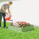 Outsunny Raised Garden Bed Metal Patio Backyard Flower Planter, Light Green