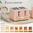 HOMCOM Kettle and Toaster Set 1.7L Kettle & 4 Slice Toaster, Light