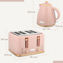 HOMCOM Kettle and Toaster Set 1.7L Kettle & 4 Slice Toaster, Light