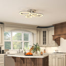 HOMCOM Modern 4-Ring Flush Mount Ceiling Light, LED Ceiling Light, Silver