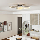 HOMCOM Modern 4-Ring Flush Mount Ceiling Light, LED Ceiling Light, Silver
