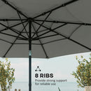 Outsunny Garden Parasol, Outdoor Umbrella With Tilt Function, Grey