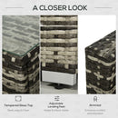 Outsunny Rattan Sofa Set with Chez Lounge and Coffee Table - Grey